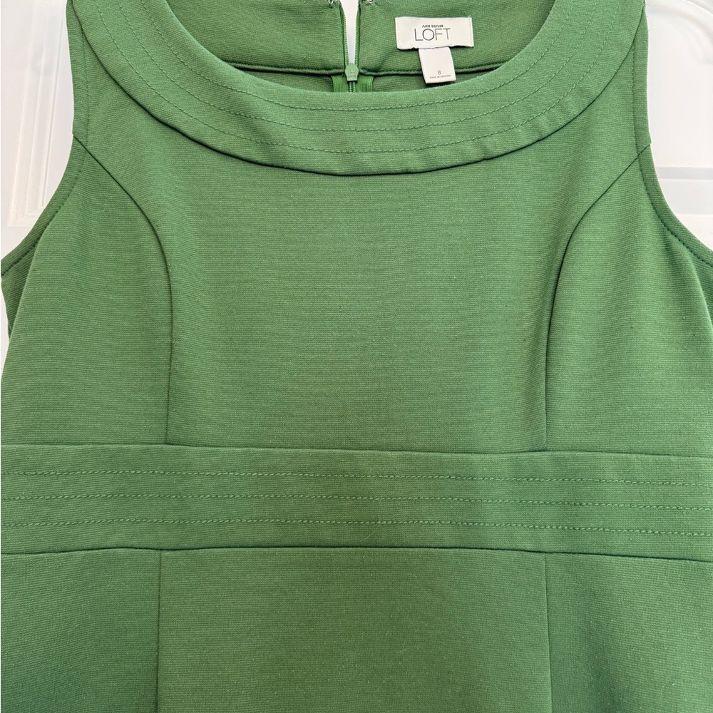 LOFT Vibrant Green Textured Dress